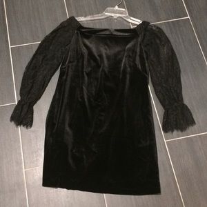 Black velvet and lace dress, sz 8, above knee